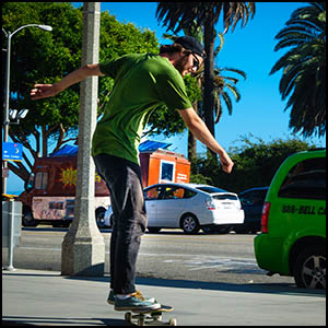 Santa Monica Skateboarder by Clif Burns